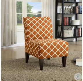 North Orange Pattern Slipper Accent Chair