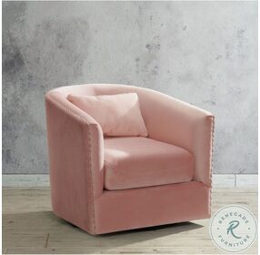 Zola Blush Velvet Swivel Chair
