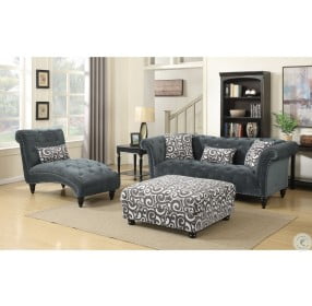 Twine Slate Gray Chaise With Gray Scroll Pillow