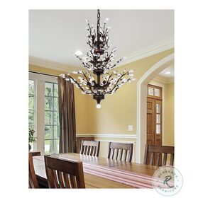 Orchid 27" Dark Bronze 13 Light Chandelier With Clear Royal Cut Crystal Trim