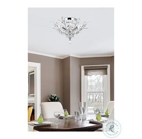 Orchid 20" Chrome 4 Light Flush Mount With Clear Royal Cut Crystal Trim