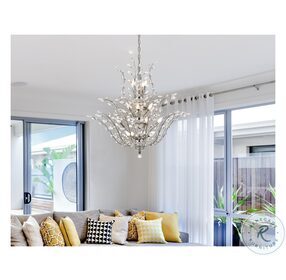 Orchid 41" Chrome 18 Light Chandelier With Clear Royal Cut Crystal Trim