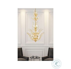 Orchid 41" Gold 25 Light Chandelier With Clear Royal Cut Crystal Trim