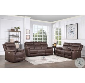 Valencia Walnut Reclining Console Loveseat with Power Headrest And Footrest