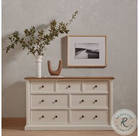 Cintra Limestone White And Driftwood Natural 7 Drawer Dresser