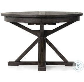 Cintra Rustic Black Olive Round Extendable Dining Table
