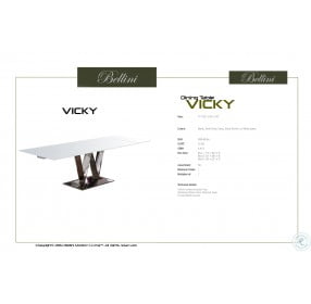 Vicky White Glass Top Extendable Dining Table