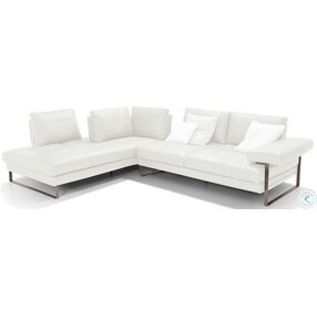 Viviana White Leather LAF Sectional