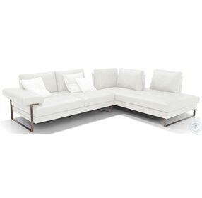 Viviana White Leather RAF Sectional