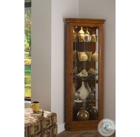 20206 Golden Oak II Corner Curio Cabinet