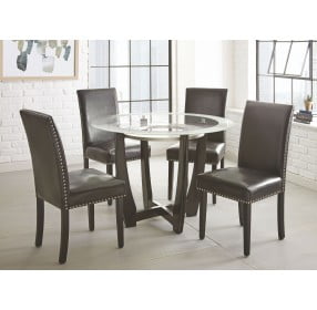 Verano Black Leatherette Side Chair Set Of 2