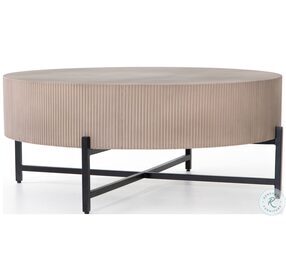 Jolene Black Steel And Ribbed Taupe Concrete Outdoor Occasional Table Set