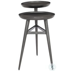 Troy Black Nickel Accent Table
