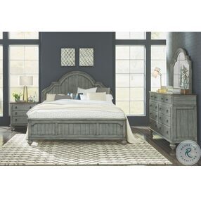 Plymouth Distressed Gray Wash King Panel Bed