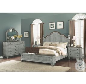 Plymouth Distressed Gray Wash Queen Poster Storage Bed