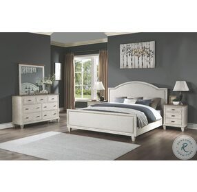 Newport Off Whites Upholstered King Panel Bed