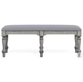 Plymouth Distressed Graywash Grey Upholstered Bench