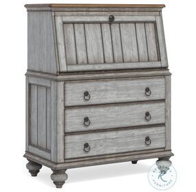 Plymouth Distressed Gray Wash Secretary Home Office Set