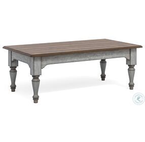 Plymouth Distressed Gray Wash Rectangular Occasional Table Set