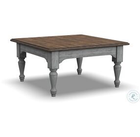 Plymouth Distressed Gray Wash Square Occasional Table Set