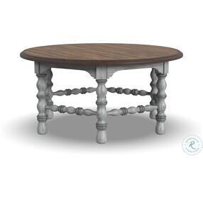 Plymouth Distressed Gray Wash Round Occasional Table Set