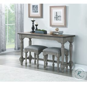 Plymouth Distressed Gray Wash And Medium Brown Sofa Table