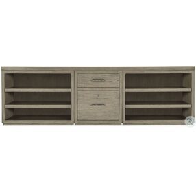 Linville Falls Soft Smoked Gray 96" Credenza with File and Two Open Desk Cabinets Credenza