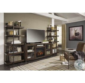 Starmore Oiled Walnut 70" TV Stand With Electric Infrared Fireplace