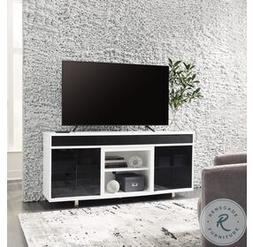 Gardoni High Gloss White And Black XL TV Stand