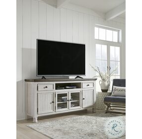 Havalance Weathered Gray And Vintage White 74" TV Stand