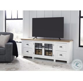 Ashbryn White And Natural Extra Large TV Stand