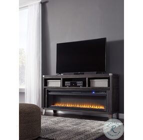 Todoe Industrial Gray 65" TV Stand with Electric Fireplace