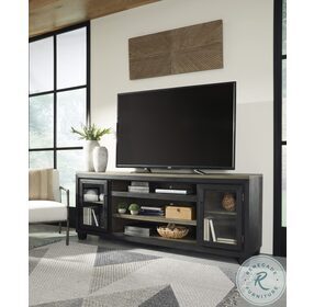 Foyland Brushed Black And Dusty Grayish Brown 83" TV Stand