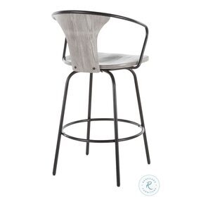 Austin Black Metal And Grey Wood Counter Height Stool