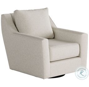 Basic Wool Off White Recessed Arm Swivel Glider Chair