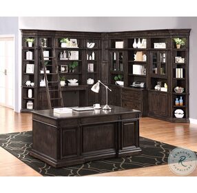 Washington Heights Washed Charcoal 2 Piece Library Desk with Hutch