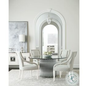 Calista Polished Nickel And Clear 60" Round Dining Table