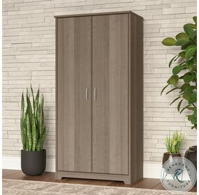 Cabot Ash Gray Tall Storage Cabinet with Doors