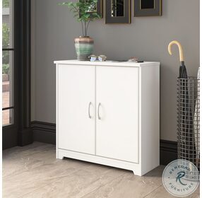 Cabot White Small Entryway Cabinet with Doors