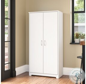 Cabot White Tall Kitchen Pantry Cabinet with Doors