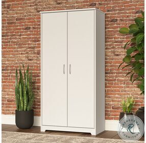 Cabot White Tall Storage Cabinet with Doors