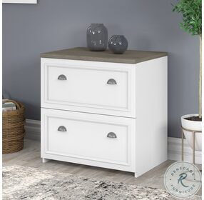 Fairview Pure White and Shiplap Gray 2 Drawer Lateral File Cabinet