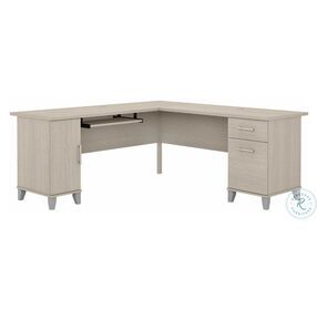 Somerset Sand Oak 72" L Shaped Home Office Set with Storage