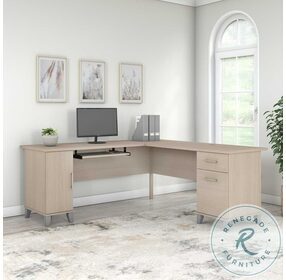 Somerset Sand Oak 72" L Shaped Desk with Storage