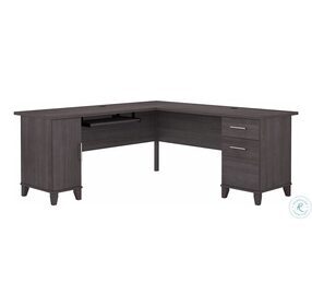 Somerset Storm Gray 72" L Shaped Home Office Set with Storage