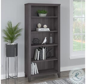 Somerset Storm Gray Tall 5 Shelf Bookcase