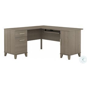 Somerset Ash Gray 60" L Shaped Home Office Set with Storage