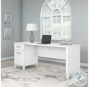Somerset White 72" Office Desk With Drawers