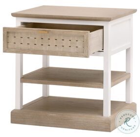 Weave Smoke Gray Oak And White Painted Oak 1 Drawer Side Table