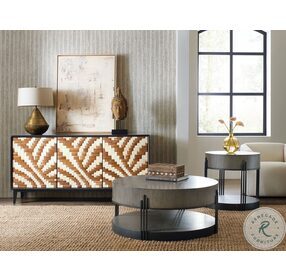 Commerce And Market Black And Brown Cream Entwined Credenza